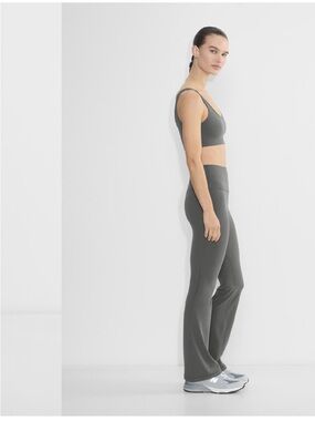 Aritzia High-Rise Flare Leg Pants in Charcoal Gray